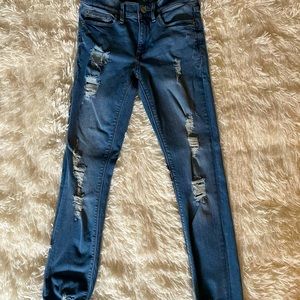 0 Regular distress skinny jeans medium wash